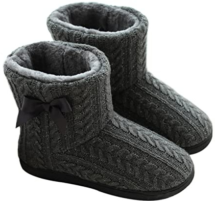 WESIEVYA Botas Cómodas y Cálidas para Mujer Antideslizante de Invierno Suela Gruesa en Temporada de Frío, Diseño de Goma Resistente y Estilo Moderno para Casa