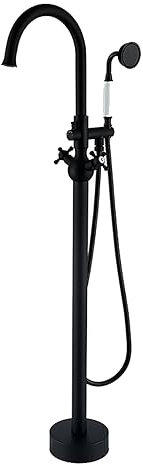 Shower Mixer Freistehende Badewannenarmaturen, um 360 Grad drehbare Badewannen-Mischbatterien mit Dusche, Wasserfall-Badezimmer-Mischbatterie mit Dusche, Schwarz Enterprise Mixer Shower