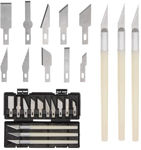 APMGONT 13 Stücke Skalpell Set, Precision Carving Craft Messer Set mit 10 Stück Ersatzklingen Bastelmesser Schnitzmesser Craft Cutter Skalpell Basteln für Skulptur, DIY Art, Cutting (Silber)