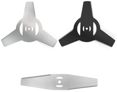 Wjelet Confezione da 3 testine di ricambio per tosaerba elettrico, lama a 3 denti e 1 lama per decespugliatore in metallo, lama per erbaccia