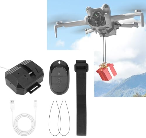 Universaler Drohnen-Nutzlast-Tropfspender für DJI FLIP/AIR 3S/Mavic 3 Pro – Luftzustellungs-Abwurfvorrichtung mit 500 g Kapazität, ferngesteuerte Auslösung, Typ-C-Ladung, einfache Montage für