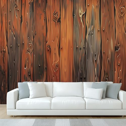 Générique Papier Peint Panoramique Imitation Bois Marron, Papier Peint Effet Bois, Fresque Murale, Decoration Chambre Salon, 150 x 105 cm