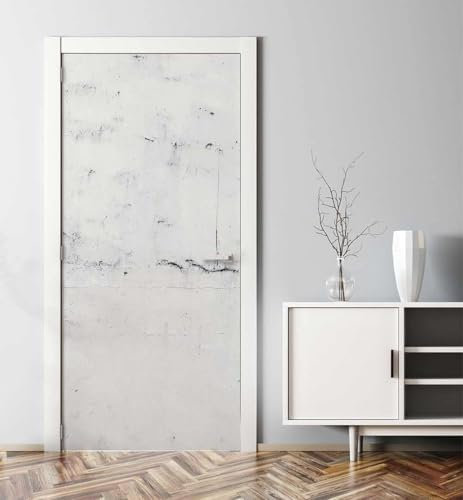 Türtapete Selbstklebend 100x200 cm Weiß Türaufkleber 3D Weißer Marmor Türposter Türfolie Poster Tapete PVC Wasserfest für Schlafzimmer Wohnzimmer Tür B-2719