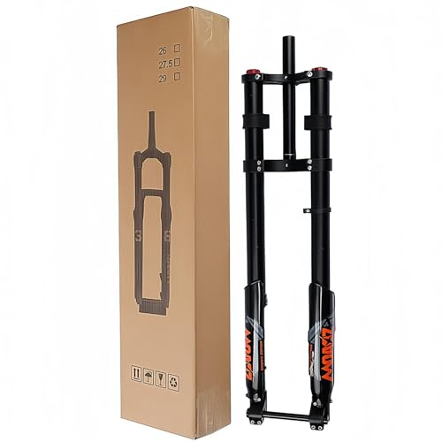 26/27,5/29 Zoll gefederte umgekehrte Luftgabel, Doppelkronen-Downhill-Vorderradgabel, Mountainbike-Stoßdämpfer, Luftdruck-Vorderradgabel, Rückpralleinstellung 15 * 110 mm Black,27.5in