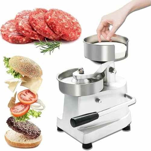 Hamburger Patty Maker,4/5/6inch Commercial Burger Patty Maker, Manual Burger Press Machine, Grill Burger Press Tool for Large Stuffed Burgers 5 Inch