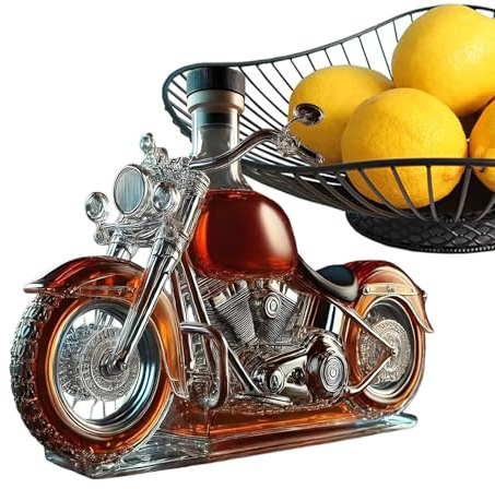 Sghtil Décanteur de vin rouge – Décanteur de liqueur de moto | Aérateur d'alcool vintage pour décoration de bureau pour whisky, champagne, vodka, cuisine, restaurant, commercial, moto amateur