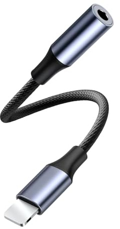 Wowfast Adapter Kopfhörer für iPh0ne, [MFi-Zertifiziert] Lightnning AUX Adapter, Sprechen/Musik hören kompatibel mit iPh0ne 14 Pro Max/14 Plus/14/13/12/11/SE/X/XS/XR/8 (Grau)