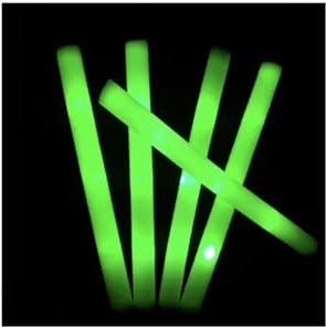 Lot de 12/24 bâtons Lumineux colorés RGB LED en Mousse, Tubes Lumineux for fêtes d'anniversaire, Mariages et Autres Occasions spéciales.(12pcs Green)