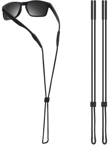 CEYOME Glasses Strap 2 Pack, Spectacles Cord, Black