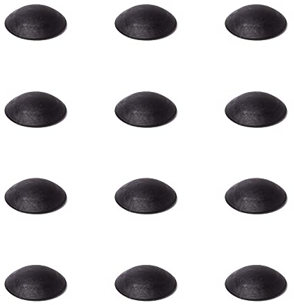 12 x sossai® Türstopper Wand selbstklebend | Türpuffer | TP Spot Black | Ø 40 mm | Farbe: Schwarz | Wandschutz Türklinke | Wandpuffer