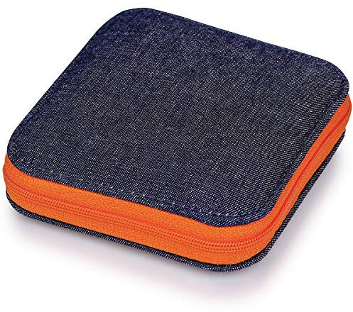 Prym 651244 Nähset Jeans Reißverschluss orange Sewing Kit in Denim Case, Edelstahl, One Size