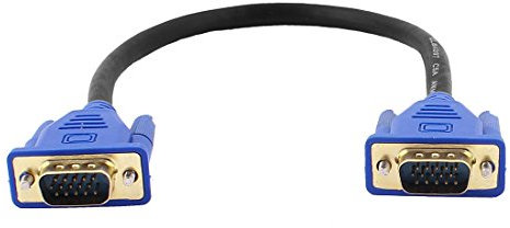 Aexit 30cm 1Ft 15 Pin VGA Macho a Conector Macho M/M Cable Cable Adaptador (model: Y6634VIIII-4839ZD) Azul para PC