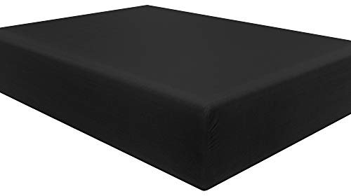 NTBAY 100% Brushed Microfiber Double Fitted Sheet, 1800 Super Soft and Cozy, Wrinkle, Fade, Stain Resistant 12 / 30cm Deep Pocket Fitted Bed Sheet, Black