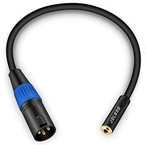 JOLGOO 3.5mm Female to XLR Male Stereo Audio Adapter Cable, 1/8 inch Mini Jack Female to XLR Male Adapter Cable, 1 Feet