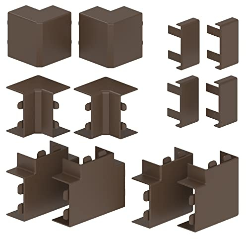 Habengut Kit d'accessoires (4 x ES, 2 x IE, 2 x AE, 2 x FW, 2 x T) pour Le Montage de la goulotte de câbles 30 x 15 mm, Couleur : Marron