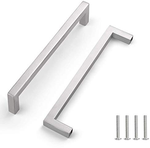 Drenky 2 Pièces Poignee de Meuble Cuisine, Poignée Meuble Poignée Tiroir Argent en Acier Inoxydable Poignée de Porte de Placard Entraxe 160mm Avec des Vis