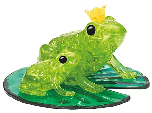 Kristallpussel | 3D grodpar grön | transparent design | 43 delar | byggsats för barn och vuxna | HCM Kinzel