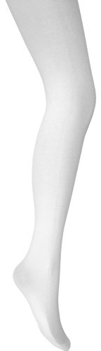 MYSASI Girls Full Footed Ballet Tights – Ages 11–14 – White Dance Tights for Kids – Soft, Stretchy & Durable
