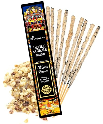 Samsara Incenso peruviano in bastoncini Olibano Bianco - Stick di grani e erbe 100% naturali - fatto a mano in perù