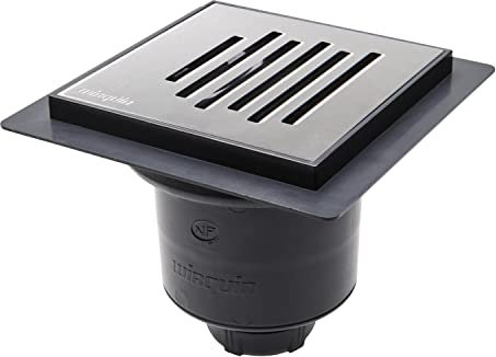 Wirquin 30723963 Bonde de Sol à maçonner Venisio Vertical, chromé, Gris et Noir