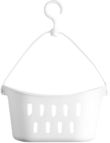 iplusmile Hanging Plastic Shower Caddy Basket 4.29x4.68x4.29in – Ventilated PP Storage for Fresh & Dry Snacks, Toiletries, Non-Slip Base for Bathroom, Kitchen, Dorm