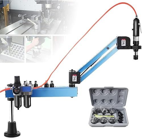SPUZZO Pneumatic Tapping Machine,Industry Drilling Machine,Arm M3-M12 Tap Collets Pneumatic Air Tapper Machine 400rpm/min Universal 360 Angle Flexible Arm Nut-tapping Machine