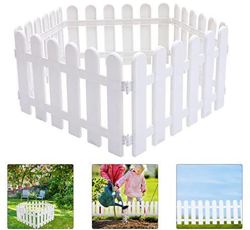 STOBAZA 5pièces Clôtures De Jardin Plastique Bordure Décorative Extérieure Panneaux De Pour Patio Édging Blanc Pour Aménagement Paysager