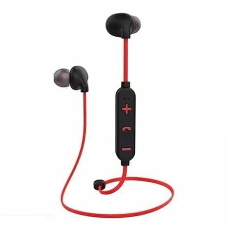 Mr. Gadget's Solutions Auriculares inalámbricos Bluetooth para llamadas y música, con Bluetooth, magnéticos, inalámbricos, deportivos, estéreo, correr, gimnasio, color rojo