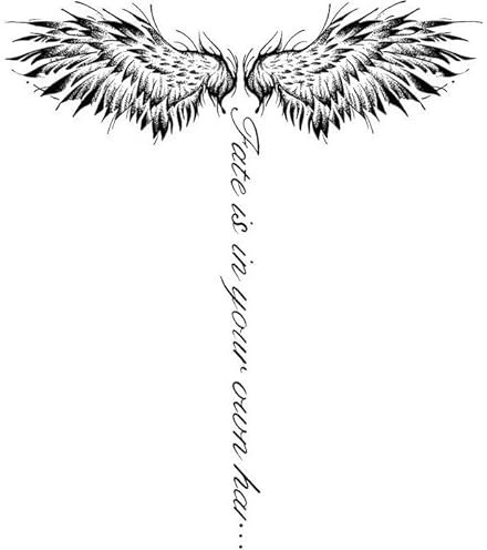 5 Piezas De Pegatinas De Tatuaje De Alas De Ángel Impermeables De Larga Duración Jugo Simulado Semipermanente Inglés