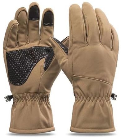 Long Keeper Snow Gloves for Men & Women Waterproof Touchscreen Thermal Anti-Slip for Running Cycling Motorcycle Snowboarding (Khaki)