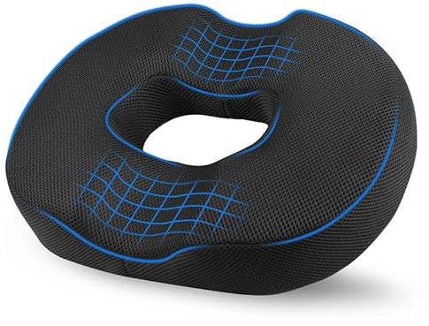 EcoNour Comfortable Donut Pillow Seat Cushion | Memory Foam Ideal for Postpartum Recovery | Hemorrhoid Relief, Sciatica, Hip & Coccyx Pain Relief | Perfect for Office Workers & Long-Distance Drivers