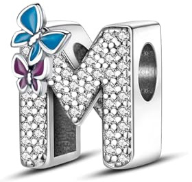 XWN Letra Charms Abalorios A-Z Alfabeto Colgante para mujer, plata de ley 925, compatible con pulseras y collares Pandora, compatible con pulseras europeas para mujeres y niñas
