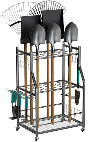 EVERHANGER Garden Tool Organizer Stand, Garage Tool Storage Organization
