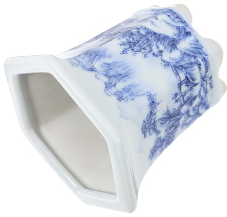 GALPADA Fioriera Forma di Fiore di Prugno in Ceramica Vaso da Fiori Ceramica Dipinto Mano Vaso da Fiori Bianca per Balcone e Tavolo Stile Casuale
