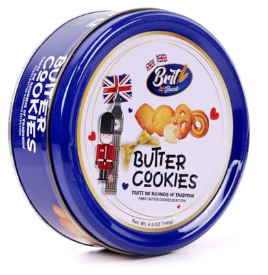 BRIT TREAT Luxury Butter Cookies Selection Box (10 x 140g) – Authentic Danish Butter Biscuits in Decorative Airtight Tin | Perfect for Everyday Indulgence, Holidays, Birthdays & Corporate Gifting