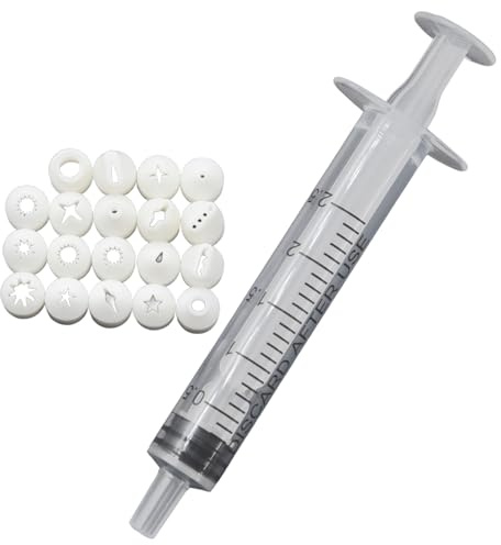 Piping Tips, 19Pcs Modeling Toy Mini Piping Tips Set with Syringe, Miniature Cake Decorating Tools for Mini Polymer Clay Dollhouse Cake Crafts, Set, Russian