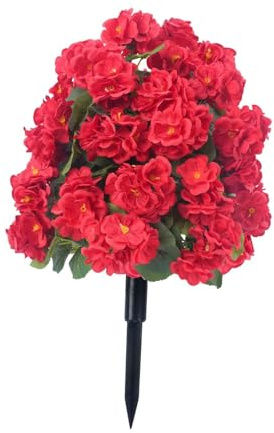 Sharplace Flower Bouquet Real Touch Begonia Flower,Table Centerpieces,Artificial Begonia,Flowers Arrangements for Wedding Home Ceremony, red