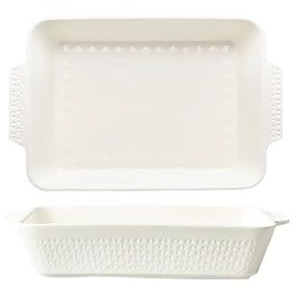 FZL02068LM Pirofile da Forno Teglia Rettangolare in Ceramica for Forno a microonde, Grande, da 3800 ml, for Cottura a microonde, con Doppio Orecchio, for Riso al Forno e Formaggio Pirofila da Forno