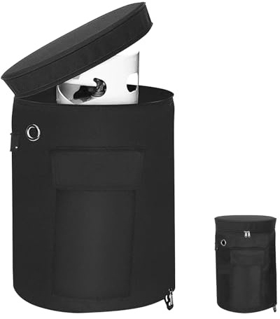 Gas Bottle Cover 600D Oxford Fabric Gas Bottle Cover with Zip and Side Pocket Waterproof Gas Bottle Cover for Gas Bottle Grill Camping (Black, 33 x 66 cm)