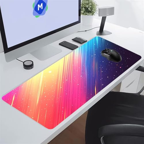 Tappetino Mouse XXL Gaming 1200x600x2 mm Rosa Arancione Blu Tappetino per Mouse Grande Cuscinetto per Tastiera Grande da Scrivania Gaming Mousepad Lavabile per Ufficio e casa