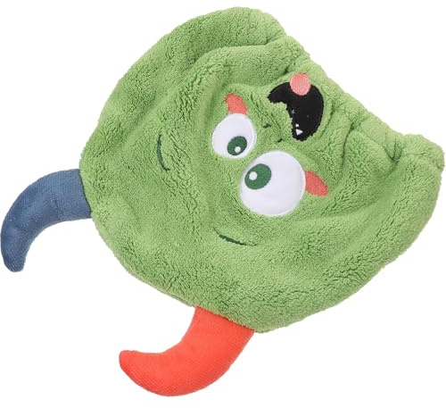 FRCOLOR Saugfähiger Haartrocknungshut für Kinder aus Korallfleece Cartoonförmige Leichte Trockenhaube Schnell Trocknendes Haarwickelhandtuch für Mädchen in Grün