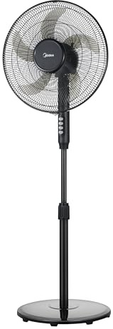 Midea FS40-25JA(BL) Ventilatore a piantana, forte potenza eolica, grande volume d'aria, potenza 40 W, telecomando, altezza regolabile: fino a 130 mm, regolazione a tre velocità