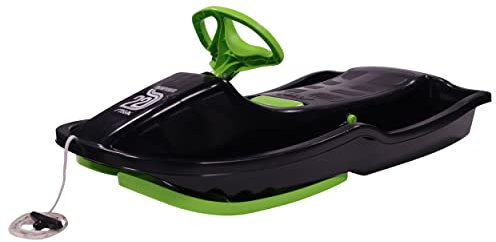 Stiga Kinder Snowpower Steering Sledge, Black/Green, One Size