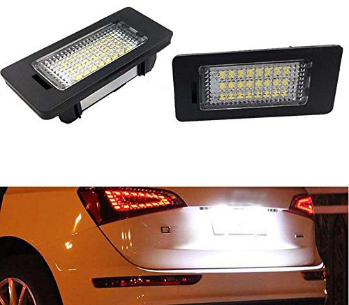 PolarLander 2Pcs Errore Gratuito 18SMD Car LED Numero Luce Targa Sostituzione della Lampada pour A4 B8 A5 Q5 S5 TT S4 Quattro