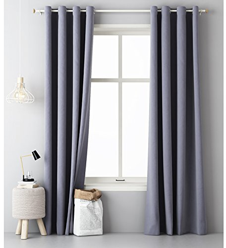 JEMIDI Vorhang blickdicht lichtundurchlässig 140x250cm - Gardine mit Ösen Anbringung - Ösenschal Dekoschal Verdunkelungsvorhang - 100% Polyester