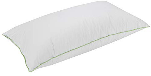 Pikolin Home – Almohada de Pluma (30%) y Pulmón (70%) | 70x40cm | Firmeza Media-Alta | Doble Funda de Algodón | Antiácaros | Ribete Verde | JASUMI