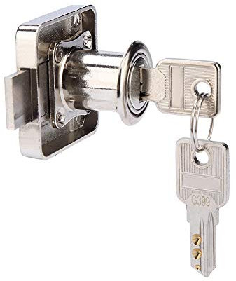 2 pcs Cylinder Cupboard Drawer Lock Zinc Alloy Cabinet Deadbolt Lock Square Base Screw Fixed Furniture Security Lock (1)