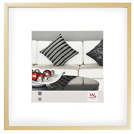 walther design Bilderrahmen gold 30 x 30 cm Aluminium mit Passepartout, Chair Alurahmen AJ330G