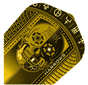 Harrows darts flights prime gold skull