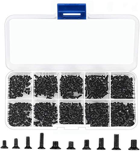 300 Piezas Autorroscantes de Cabeza, Juegos de Tornillos Para Laptop, M2 M2.5 M3 Tornillos Phillips de Cabeza Plana para Reparación de Laptop
